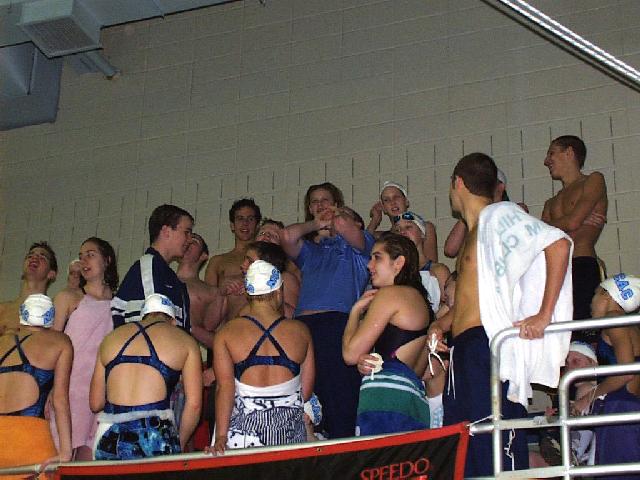 North Carolina Aquatics leads some cheers